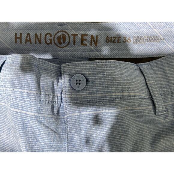 Mens Hang Ten Size 36 Blue Shorts With Drawstring And Pockets Dress Casual Swim - Picture 3 of 9